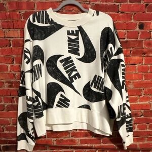 Nike Black and White Sportswear Top